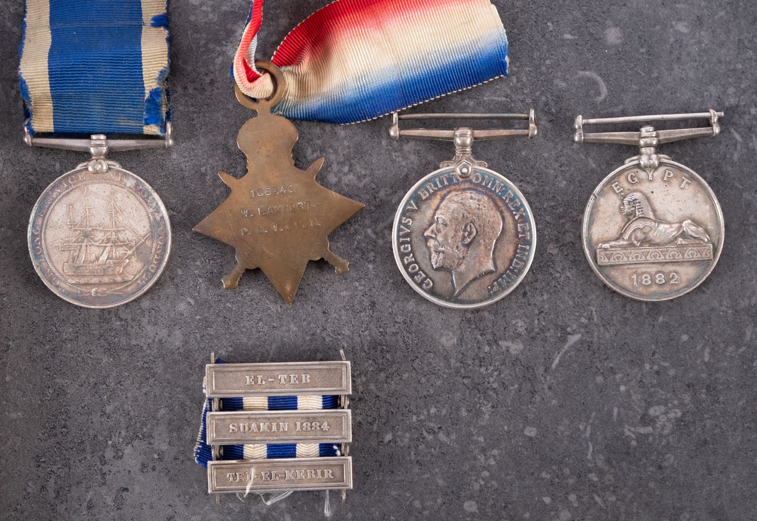 An Egypt and WWI group of four, comprising of Egypt Medal with three clasps, - Image 3 of 3