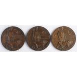 Three WWI bronze Memorial Plaques, 'Albert Godbeer', 'William Fredrick Richard Godbeer',