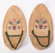A pair of leather slippers, possibly Ottoman,