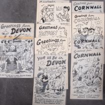 G W Stillings 'Stil' (1907-1967) A group of twelve original postcard cartoon proofs from the