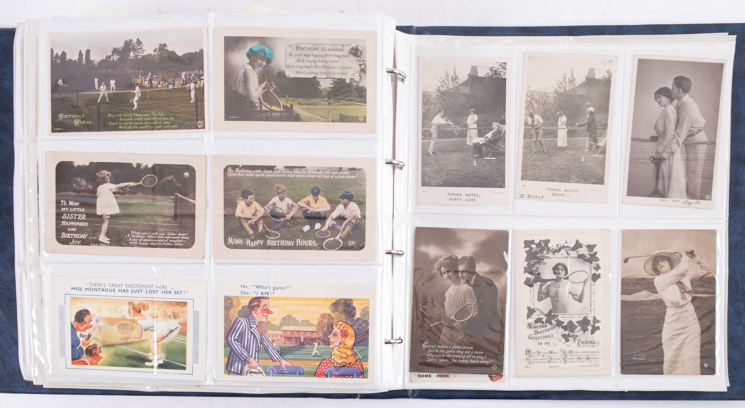 An album of postcards to include Fidlers, French Saloon, glamour, nudes, Negro's, comic and others, - Image 4 of 4