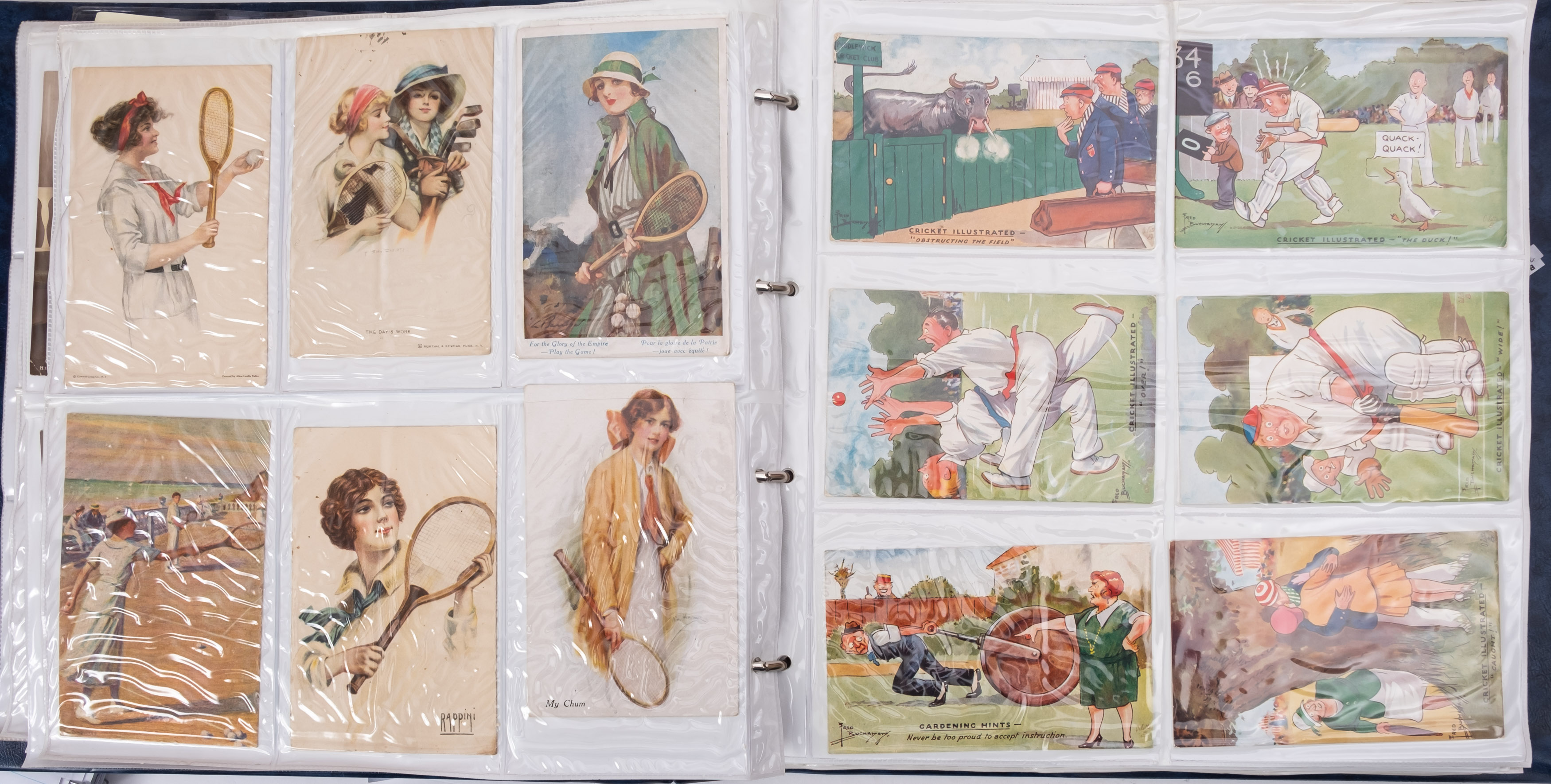 An album of Tennis postcards approximately 360 cards, photographic, comic, romantic and educational, - Image 6 of 9