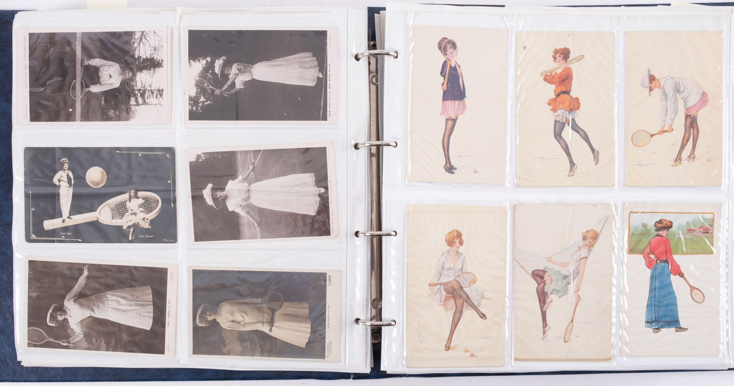 An album of postcards to include Fidlers, French Saloon, glamour, nudes, Negro's, comic and others, - Image 2 of 4