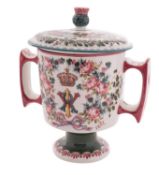 A Weymss pottery Queen Victoria Diamond Jubilee two-handled loving cup and matched cover