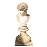 A stone composition bust of Antinous, after the Antique,