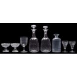 A mixed lot of glassware including a set of eleven Waterford small wine or sherry glasses;