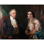 British School, 19th Century A double portrait of a Lady and a Gentleman,