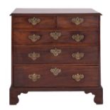 A George III mahogany chest of drawers,