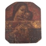 Italian 16th century school, the Madonna and Child, oil and parcel gilt detail on panel,