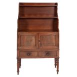 A Regency mahogany waterfall bookcase cabinet,