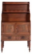 A Regency mahogany waterfall bookcase cabinet,