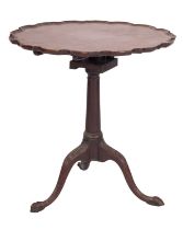 A George III mahogany circular occasional table, possibly Irish,