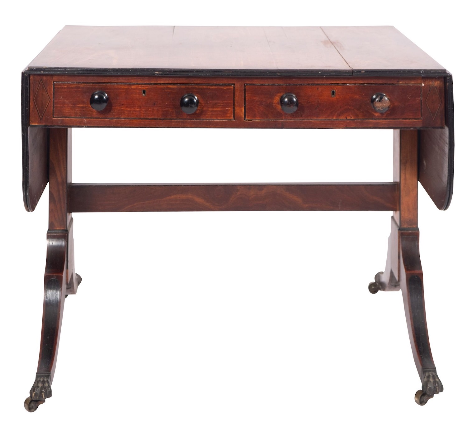 A Regency mahogany, crossbanded and line inlaid sofa table, - Image 2 of 2