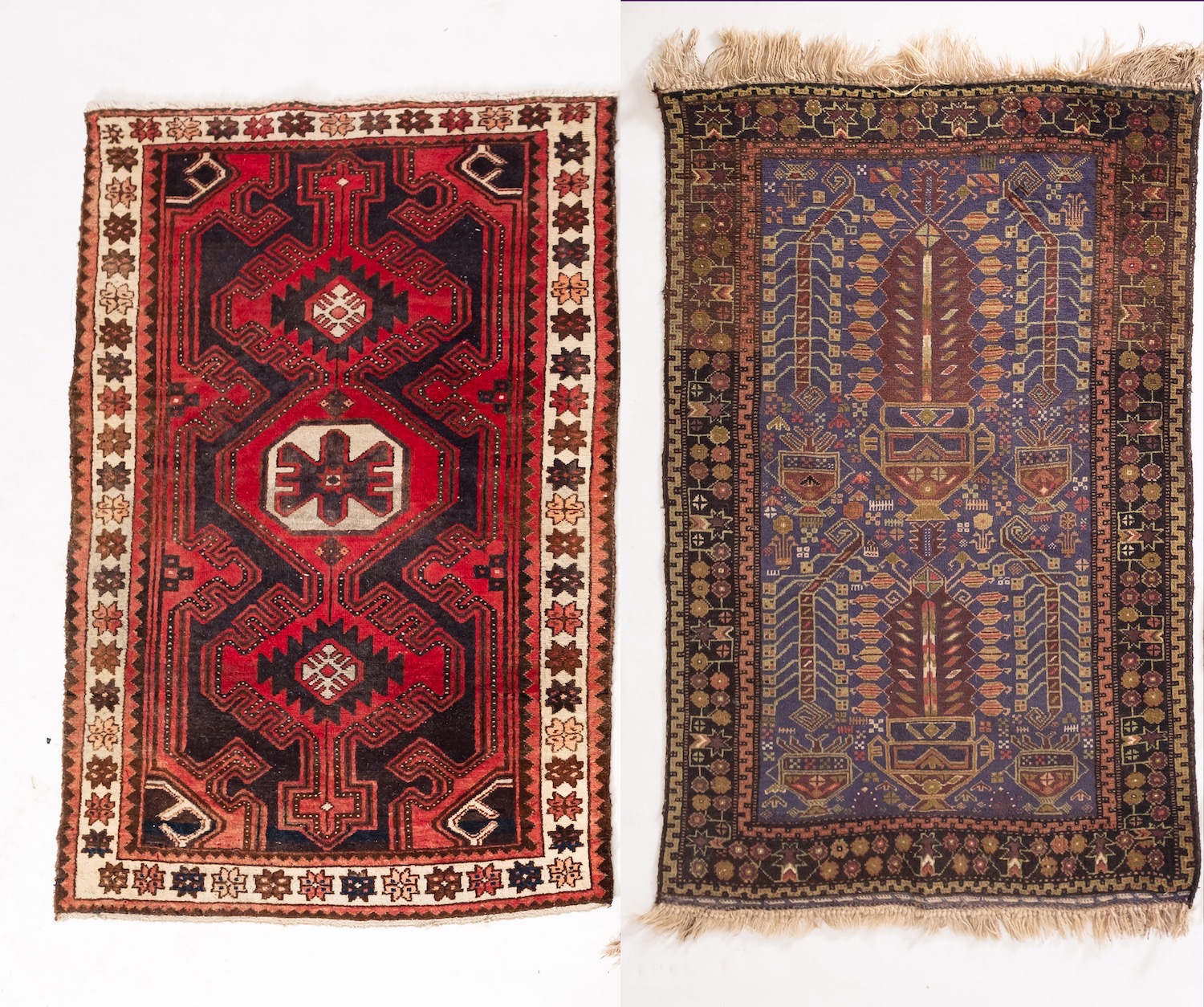 An Afghanistan rug, the shaded field with triple rose lozenge pointed medallions,