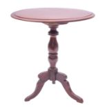 A miniature mahogany tripod table in George IV style, possibly an apprentice piece,