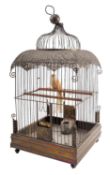 An early 20th century brass birdcage, possibly American,