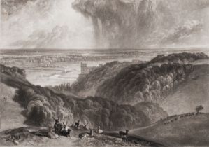 After J.M.W. Turner (British, 1775-1851) Arundel Castle, on the River Arun Engraving 16 x 22.