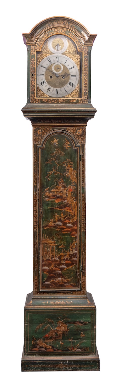 Thomas Deykin, Worcester, a lunar lacquered longcase clock the eight-day duration,
