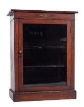 A Regency or George IV rosewood and brass inlaid pier cabinet,