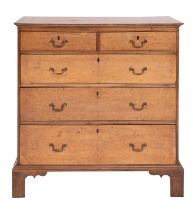 WITHDRAWN A George III walnut and burr walnut chest of drawers,