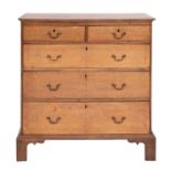 WITHDRAWN A George III walnut and burr walnut chest of drawers,