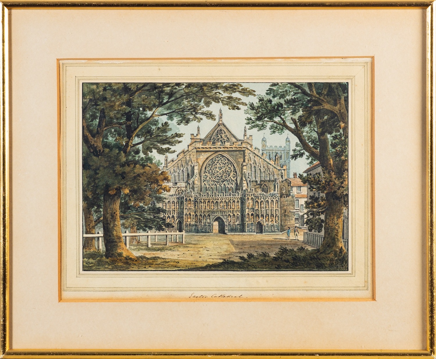 Edward Hawke Locker (British, 1777-1849) View of Exeter cathedral Watercolour 23.5 x 30. - Image 2 of 2