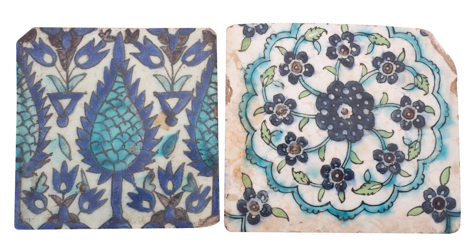 Two Isnik pottery tiles,