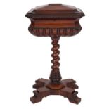 A George IV rosewood teapoy,