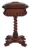 A George IV rosewood teapoy,