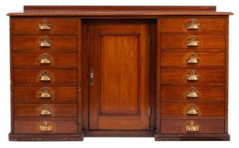 An Edwardian mahogany draper's counter,