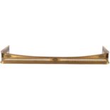 A Regency brass fender, circa 1815; of rectangular section; the toprail dipping at front centre,