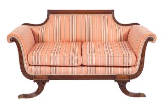 A Regency mahogany and later upholstered sofa,