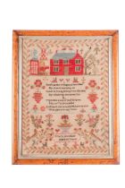 A mid 19th century needlework sampler by Mary Ann Buck aged 10 years,