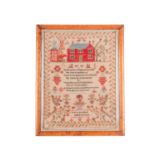 A mid 19th century needlework sampler by Mary Ann Buck aged 10 years,