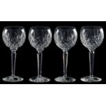 A suite of Waterford Colleen pattern drinking glasses, comprising eleven flutes, eleven goblets,