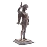 A Continental bronze model of a youth in Renaissance attire,