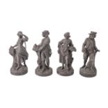 A set of four lead figures emblematic of the Four Seasons, in 18th century style,