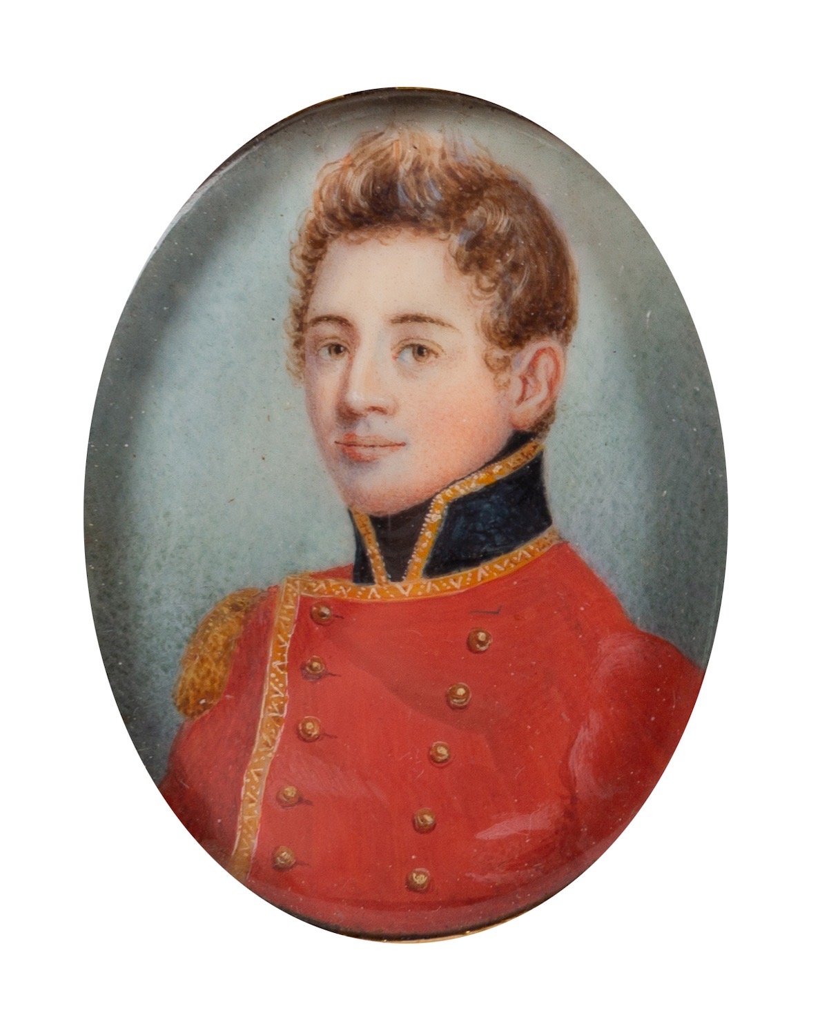 British School, 19th Century A portrait miniature of an Officer in a red tunic, - Image 2 of 4