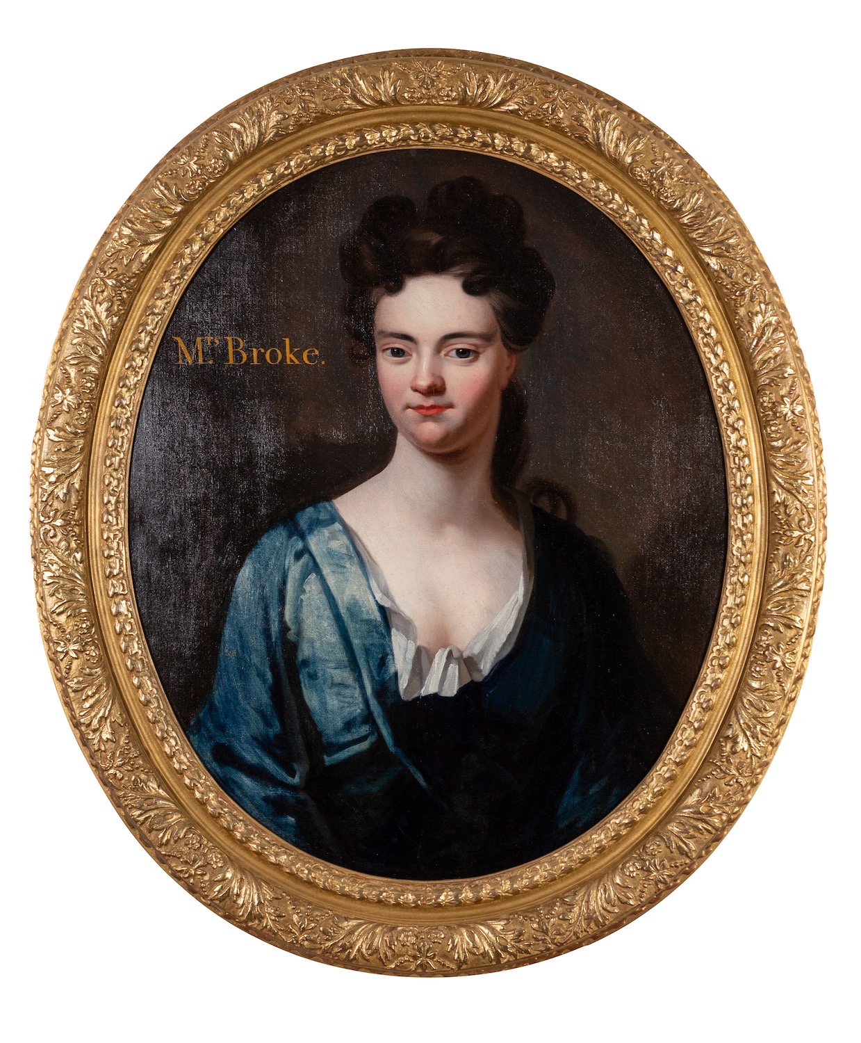British School, 18th Century Portrait of Mrs Broke, in a blue dress Oil on canvas 74 x 60. - Image 2 of 2