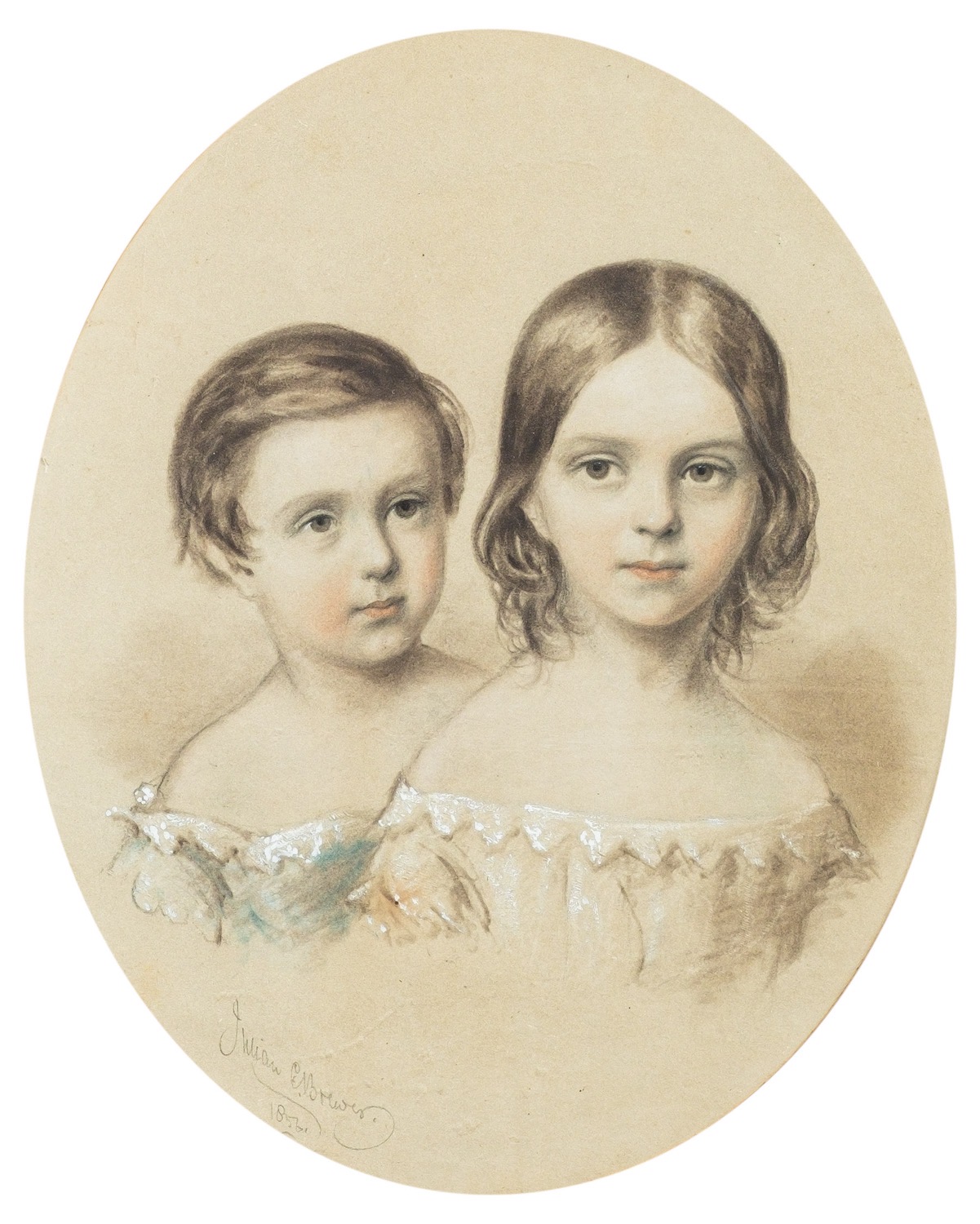 Julian Cedric Brewer (British, 1830-1903) Children of the Walker family Two watercolours Each 25.