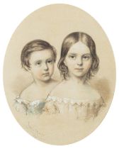 Julian Cedric Brewer (British, 1830-1903) Children of the Walker family Two watercolours Each 25.