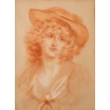 H. Christobelle Havell (British, 19th Century) Portrait of a lady with a hat Pastel 44.