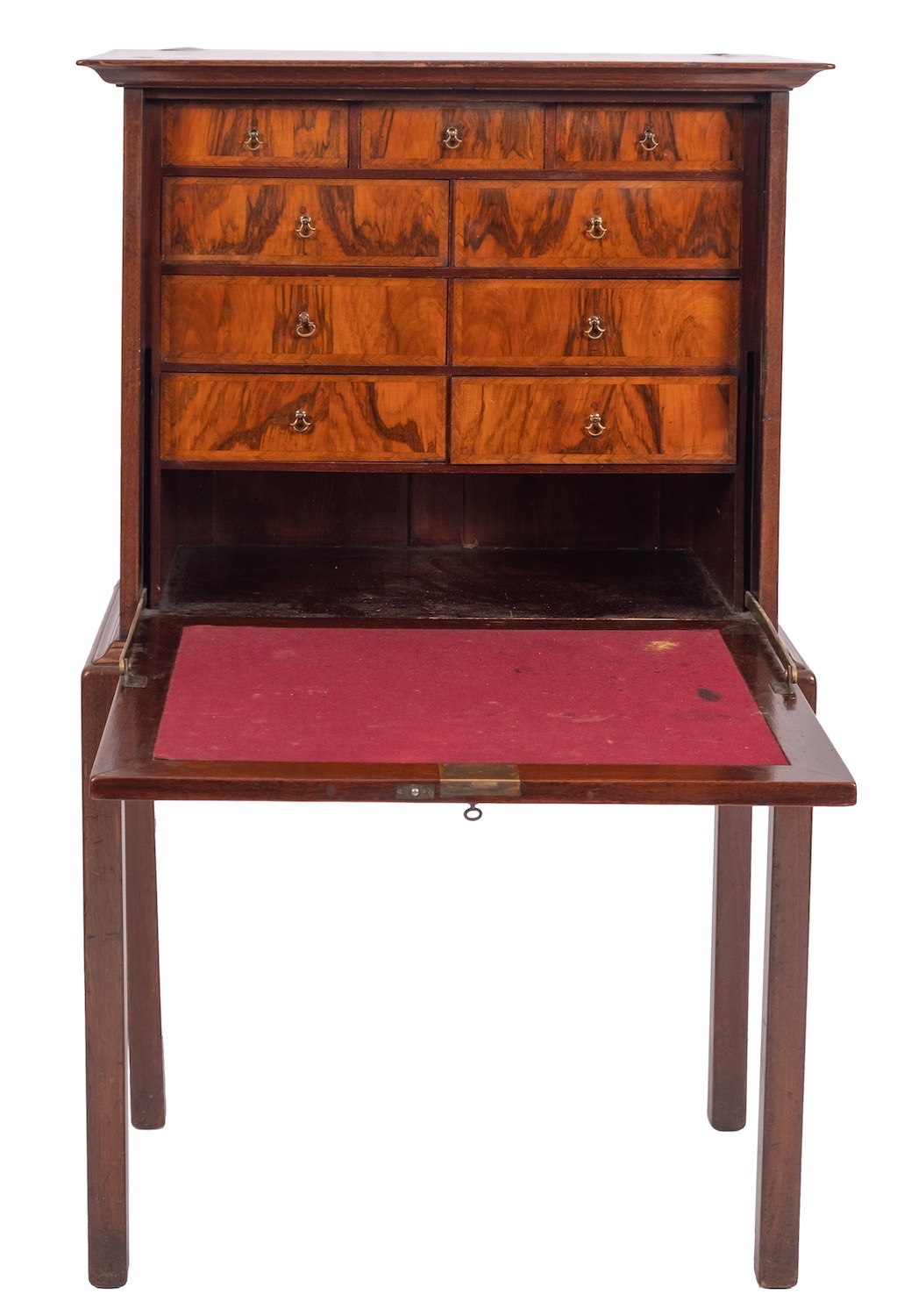 A walnut secretaire chest on stand in early 18th century taste, - Image 2 of 2