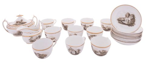 A Spode porcelain part tea service in Bute shape,