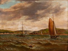 Joseph Kennedy (British, circa 1838-1893) Sailboats in Barnstaple Bay,