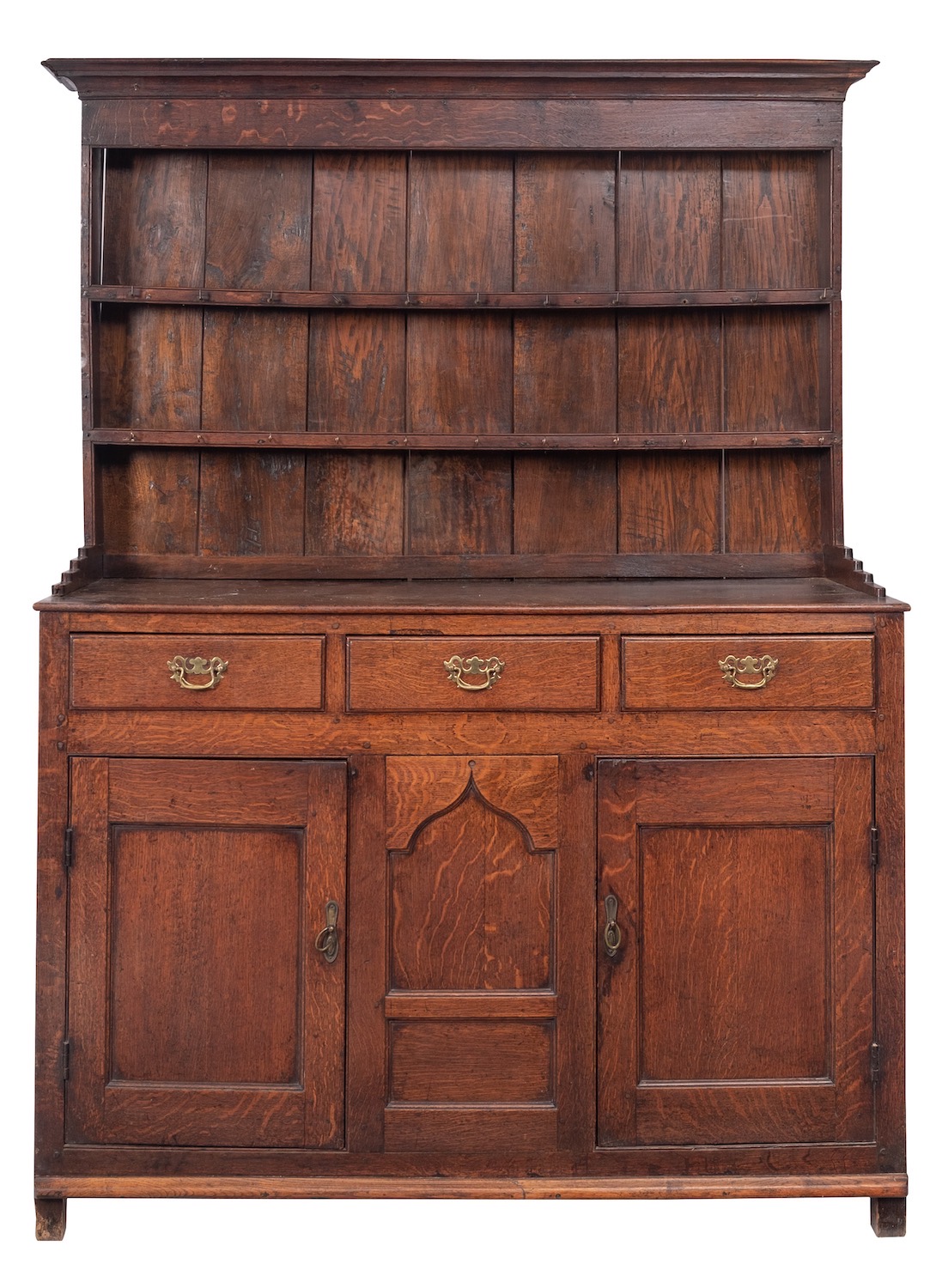 A George III oak dresser,