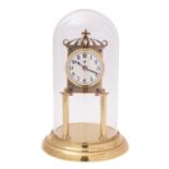 An Edwardian four-hundred day clock the movement with rotating five-ball pendulum and stamped B