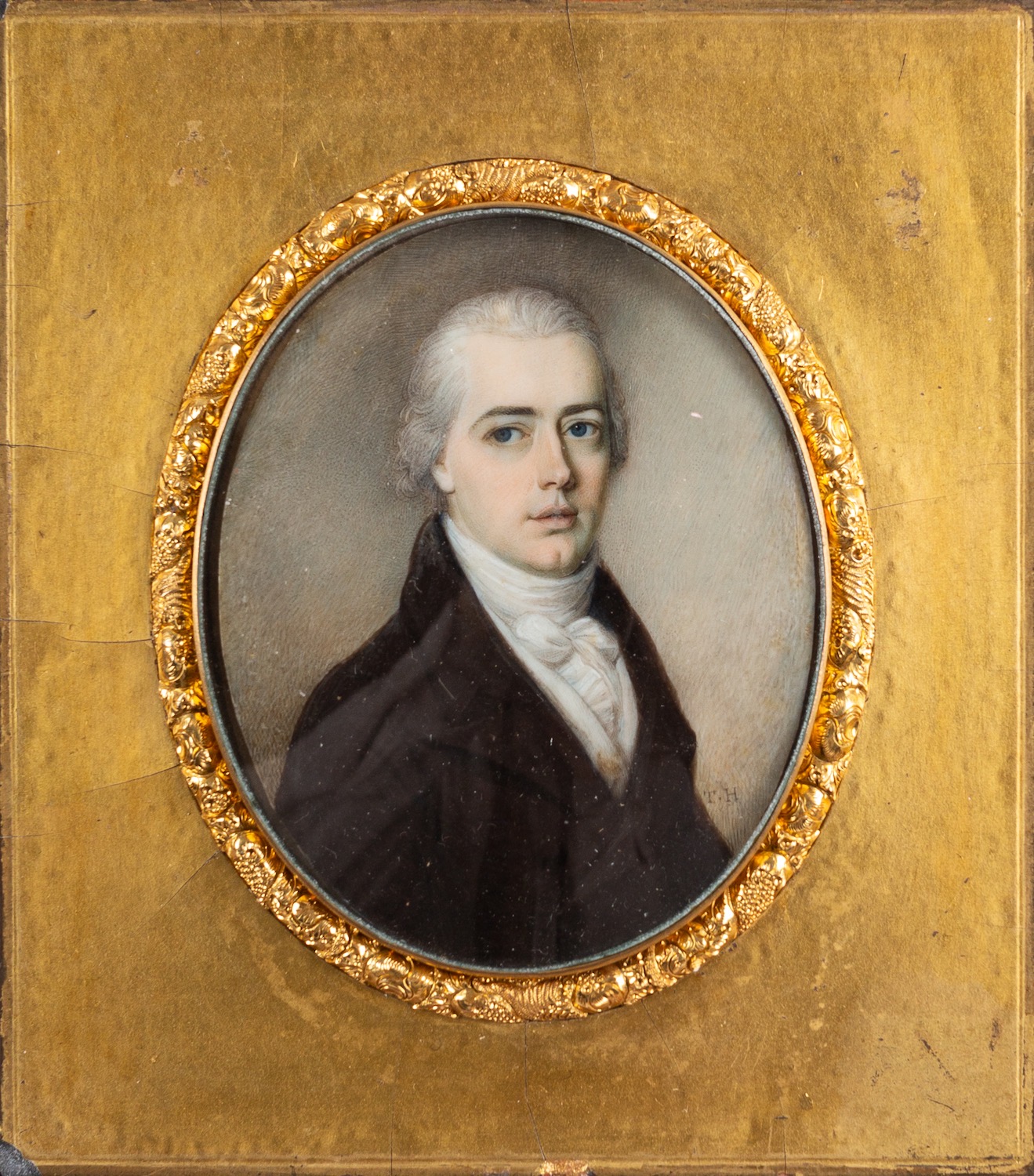Thomas Hazlehurst (British, c.1740-c.1821) Portrait of a gentleman Watercolour on Ivory 7. - Image 2 of 3