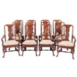 A set of twelve mahogany dining chairs in George I style,