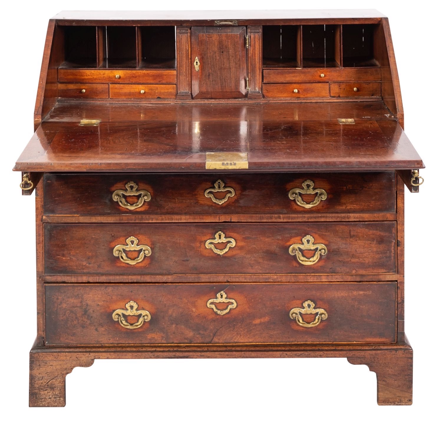 A George II mahogany bureau;